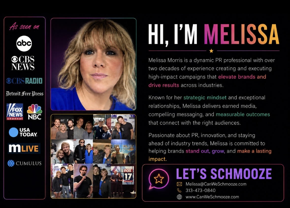Hi, I'm Melissa — founder of Can We Schmooze PR + More